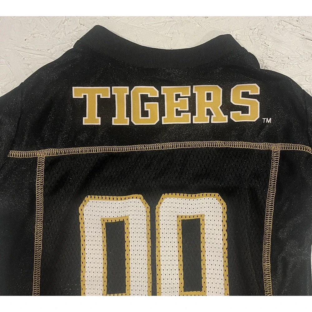 Collegiate Mizzou Missouri Tigers Pet‎ Jersey Size Large Black Gold Football